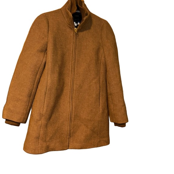 J.CREW Lodge coat in Italian stadium-cloth wool tan coat size 0 heather acorn - Picture 2 of 6